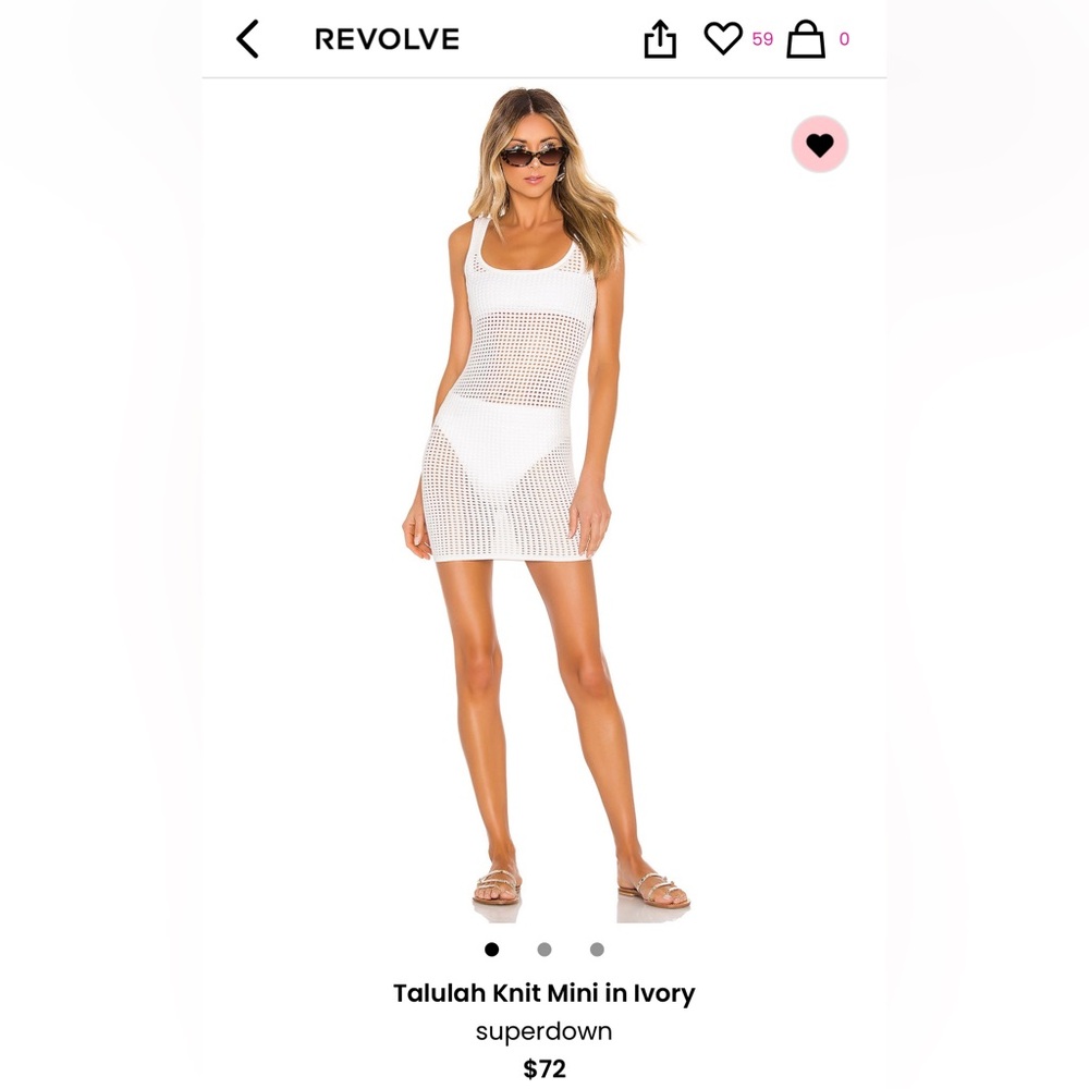 Revolve Talulah Knit Mini Ivory Dress